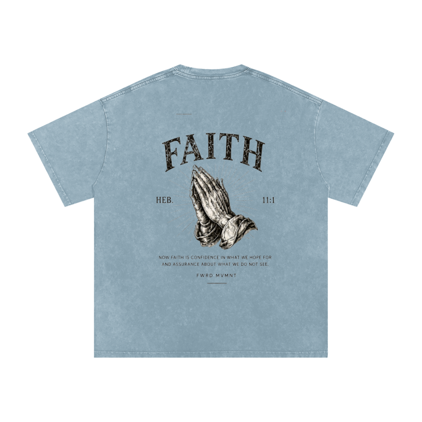 Hebrews 11:1 Snow Washed Oversized Tee