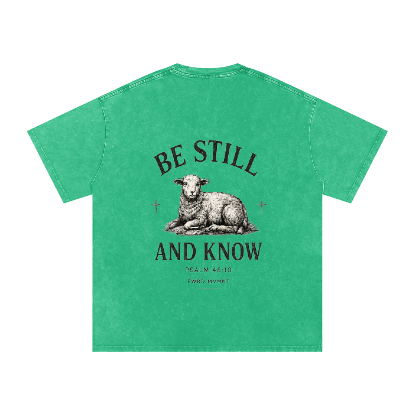 Psalm 46:10 Snow Washed Oversized Tee