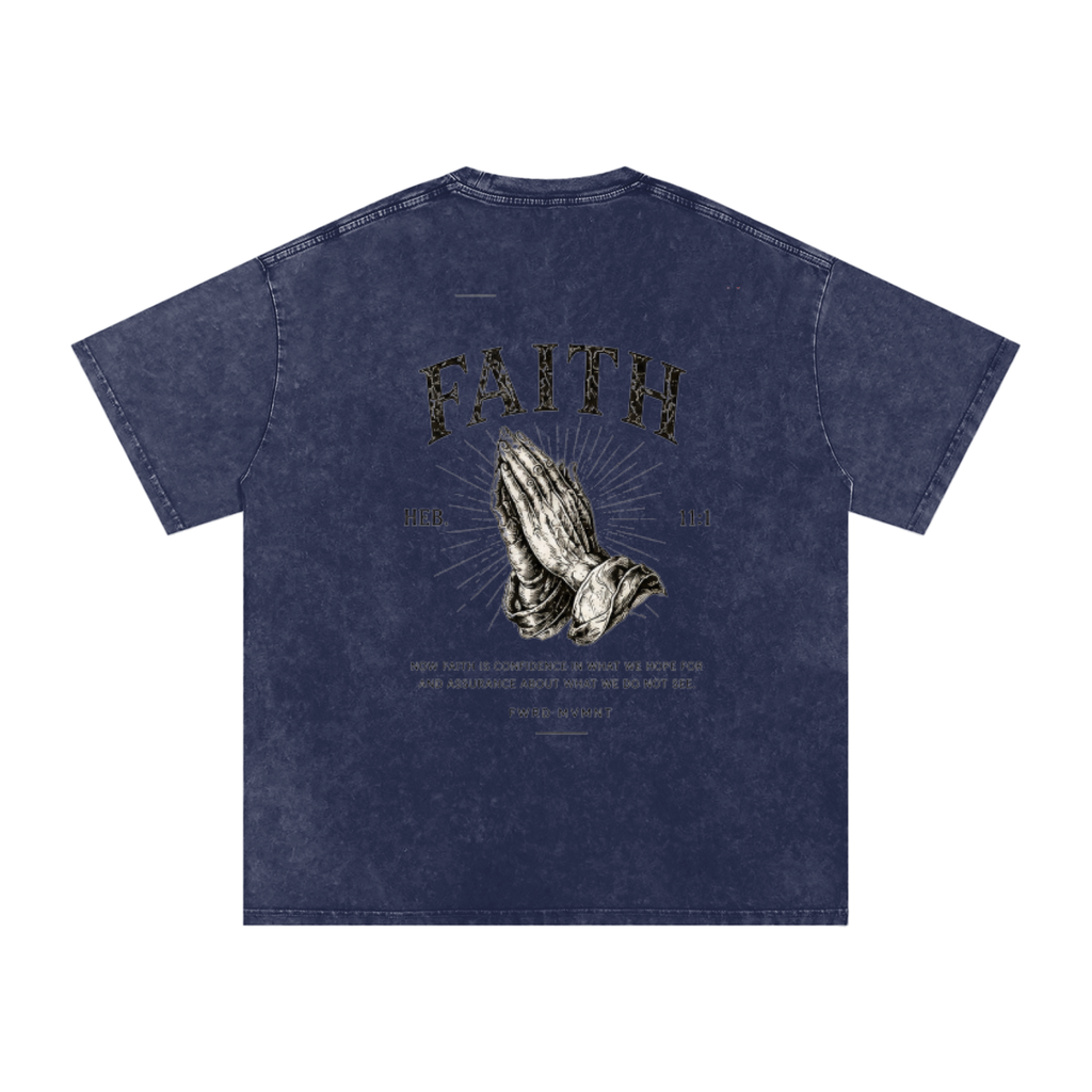 Hebrews 11:1 Snow Washed Oversized Tee