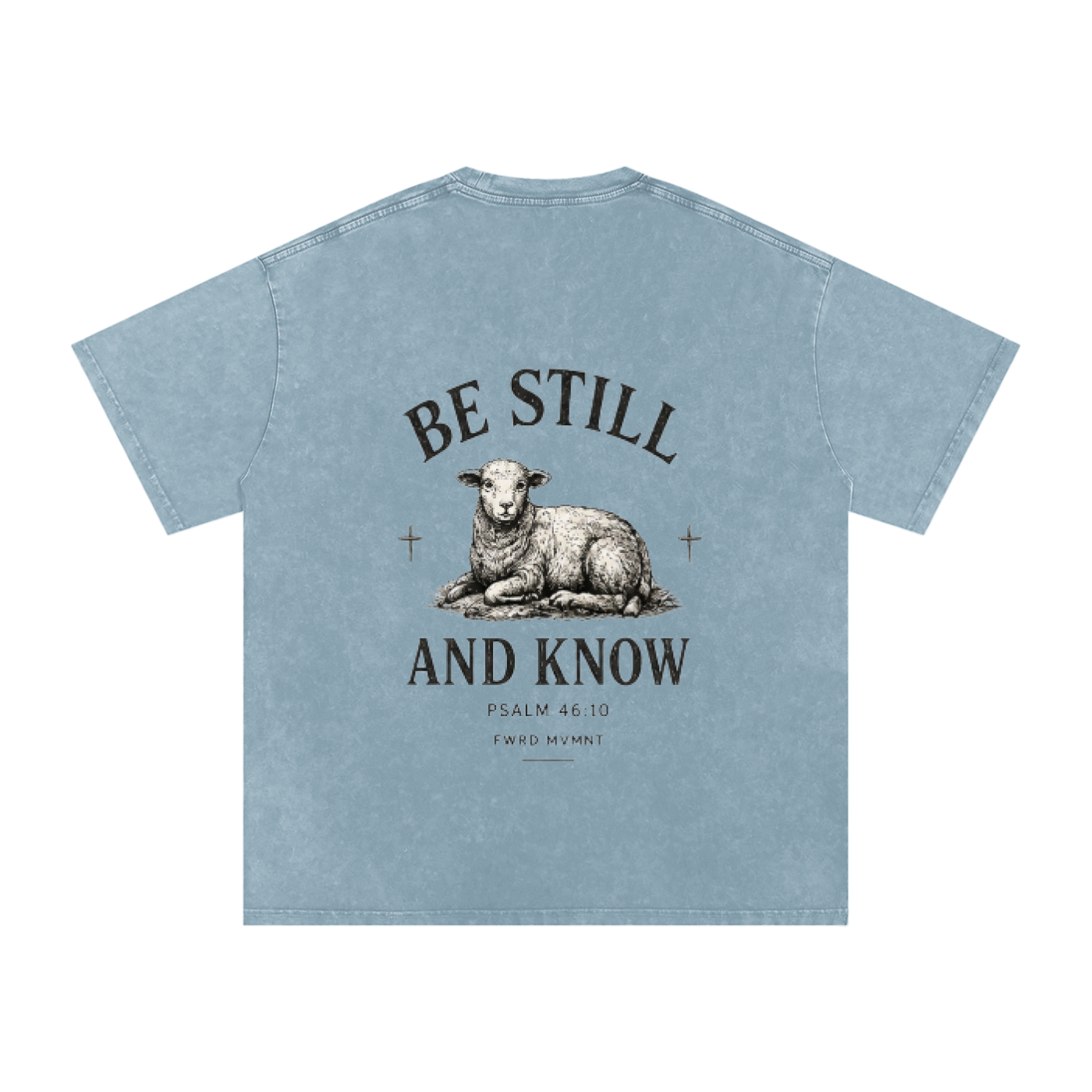 Psalm 46:10 Snow Washed Oversized Tee
