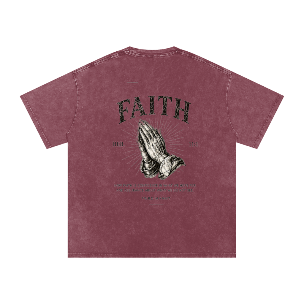 Hebrews 11:1 Snow Washed Oversized Tee