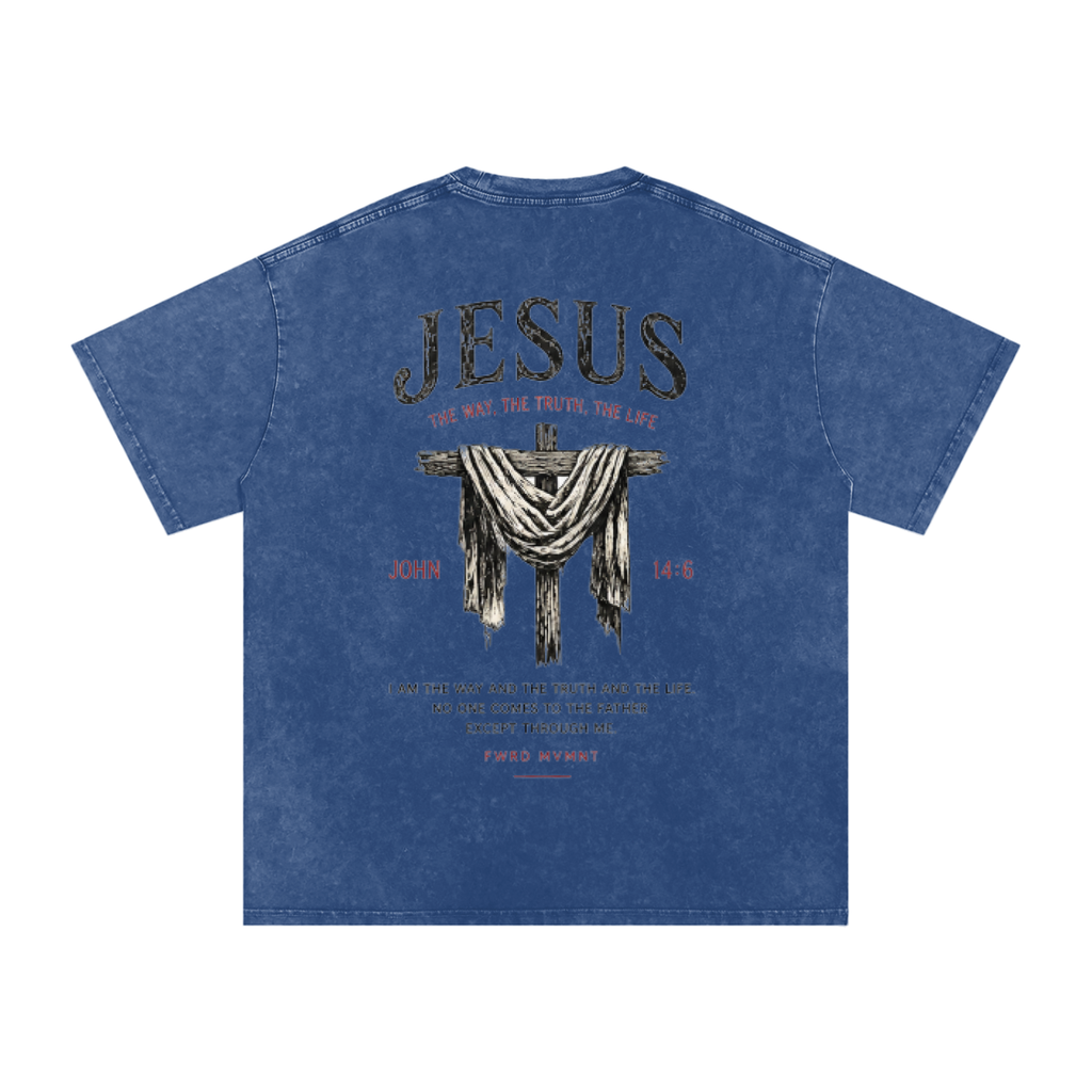 John 14:6 Snow Washed Oversized Tee