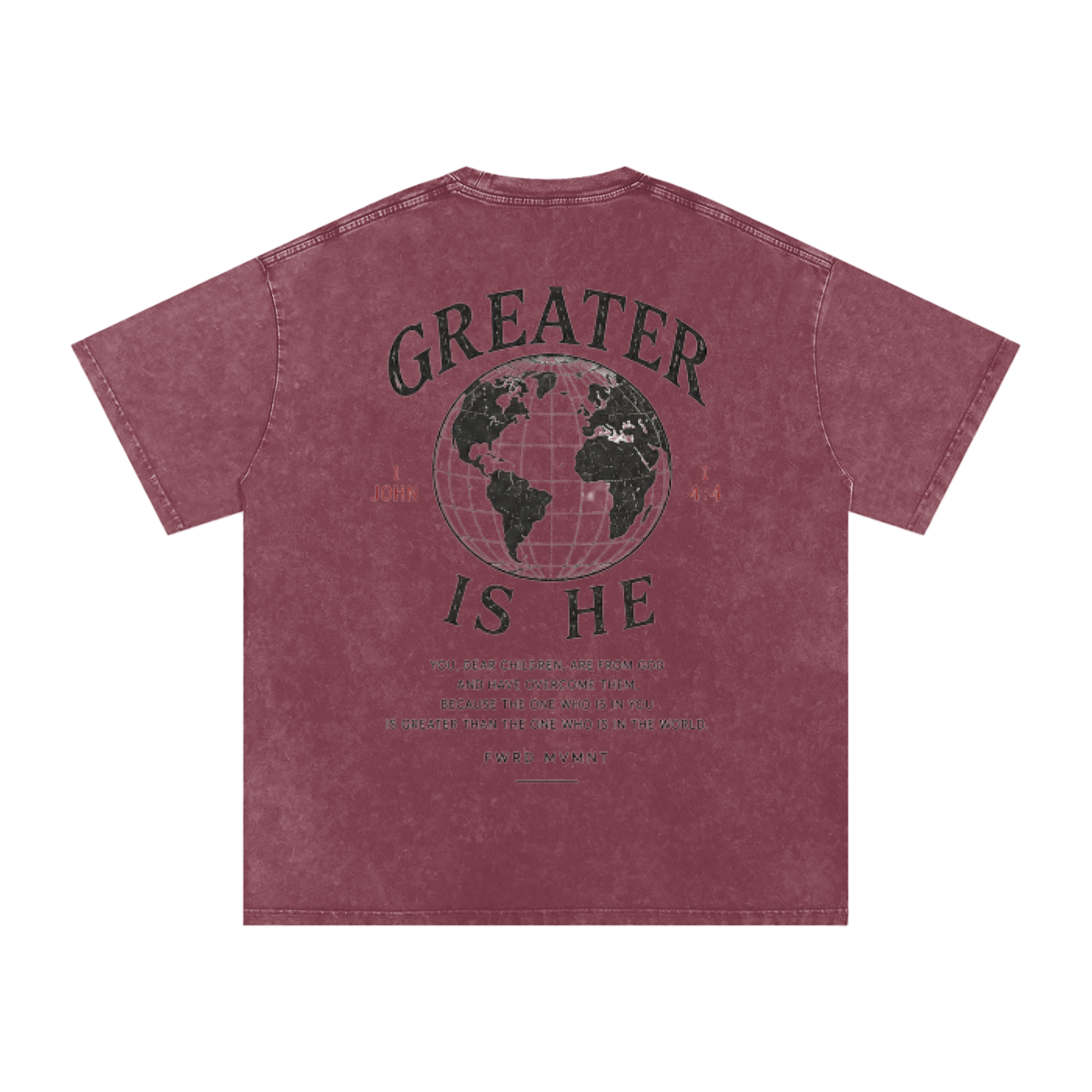 1 John 4:4 Snow Washed Oversized Tee