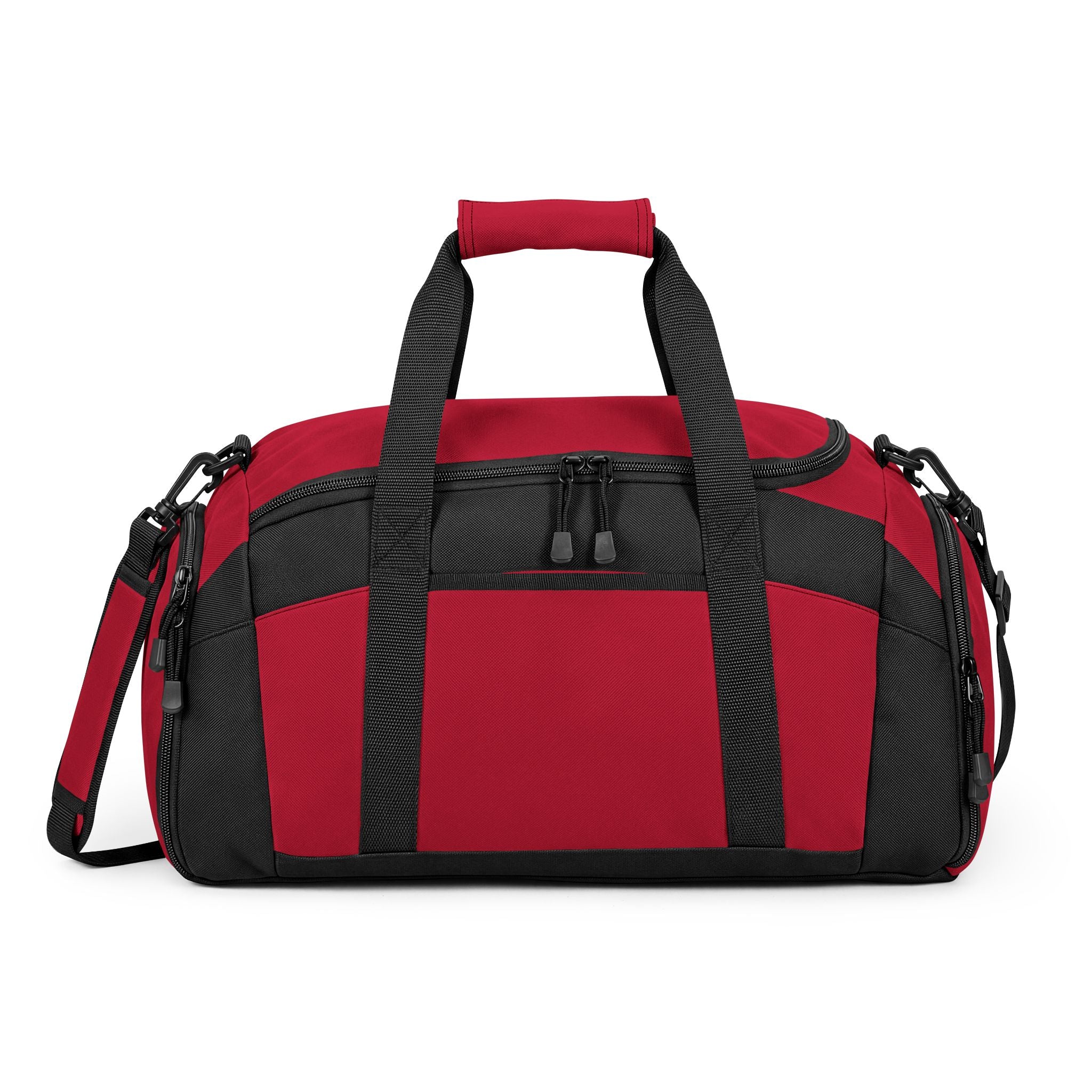 Black Performance Gym Bag — Durable Duffle with Logo Accent