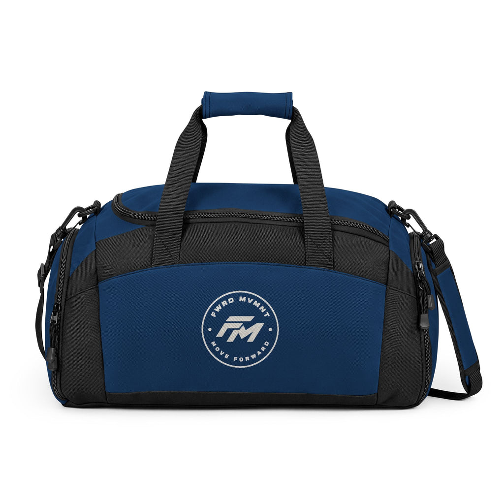 Black Performance Gym Bag — Durable Duffle with Logo Accent