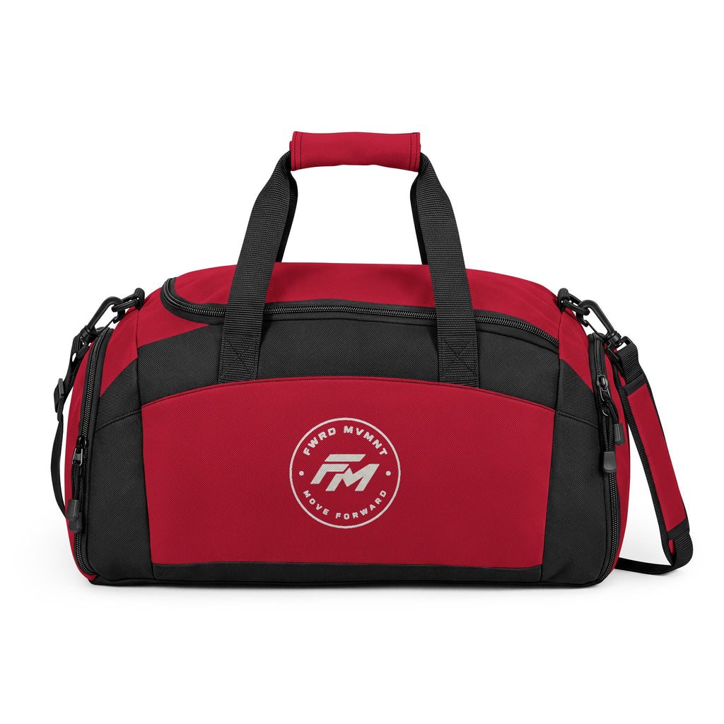 Black Performance Gym Bag — Durable Duffle with Logo Accent