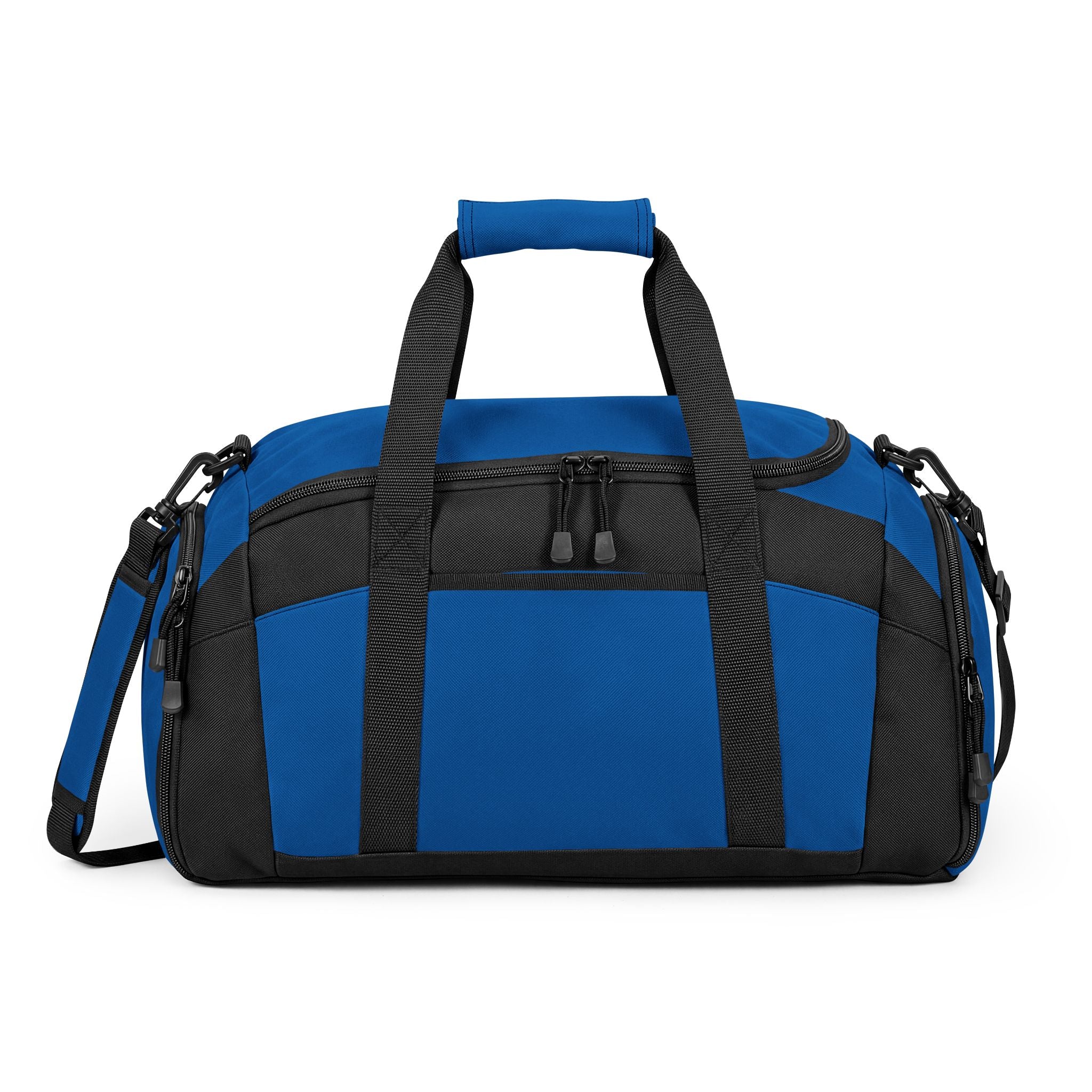 Black Performance Gym Bag — Durable Duffle with Logo Accent