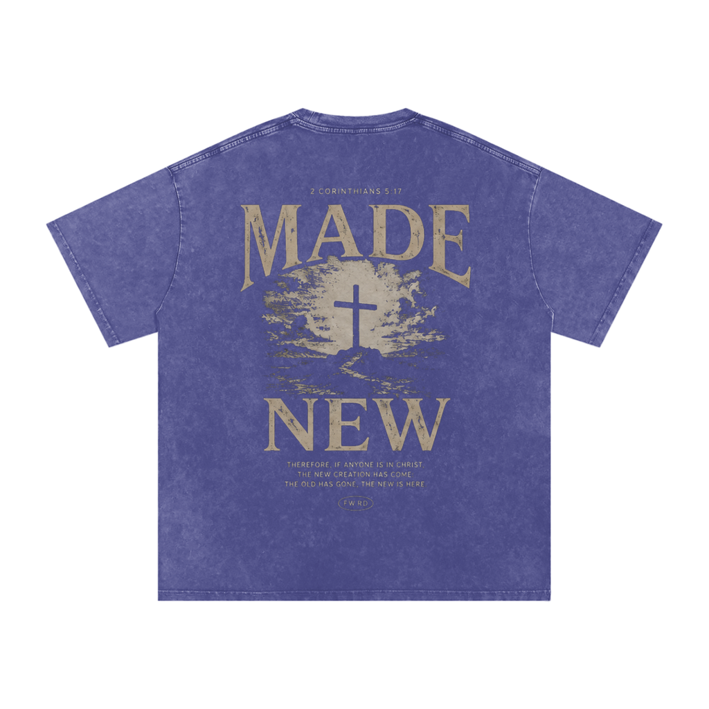 2 Corinthians 5:17 Snow Washed Oversized Tee