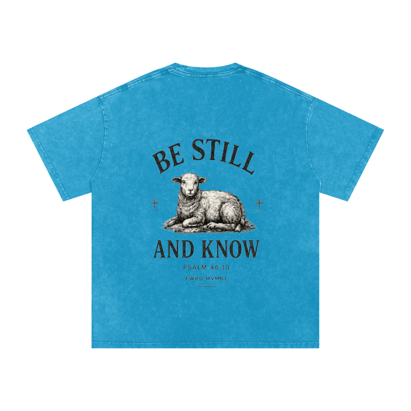 Psalm 46:10 Snow Washed Oversized Tee