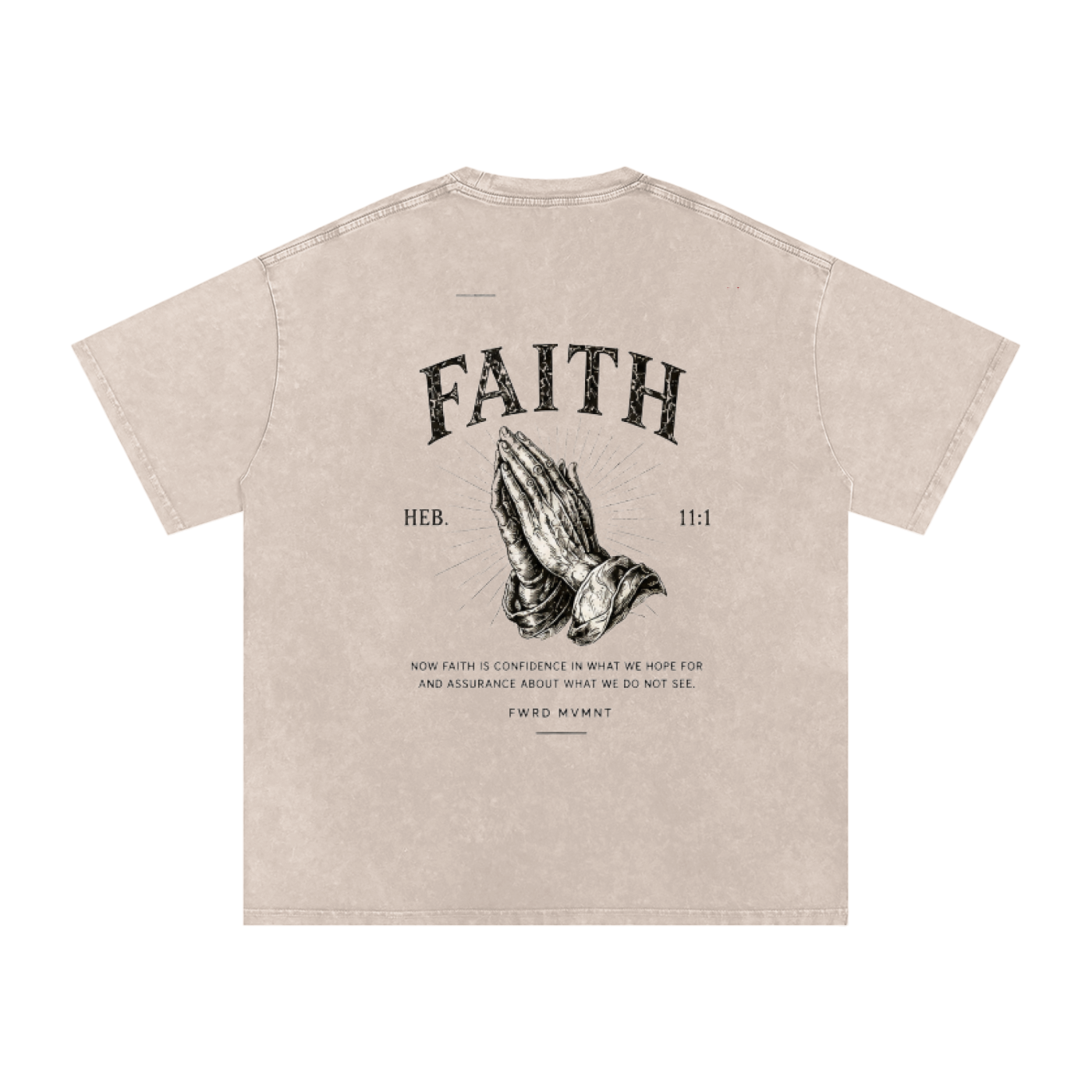 Hebrews 11:1 - Snow Washed Oversized Cotton T-Shirt