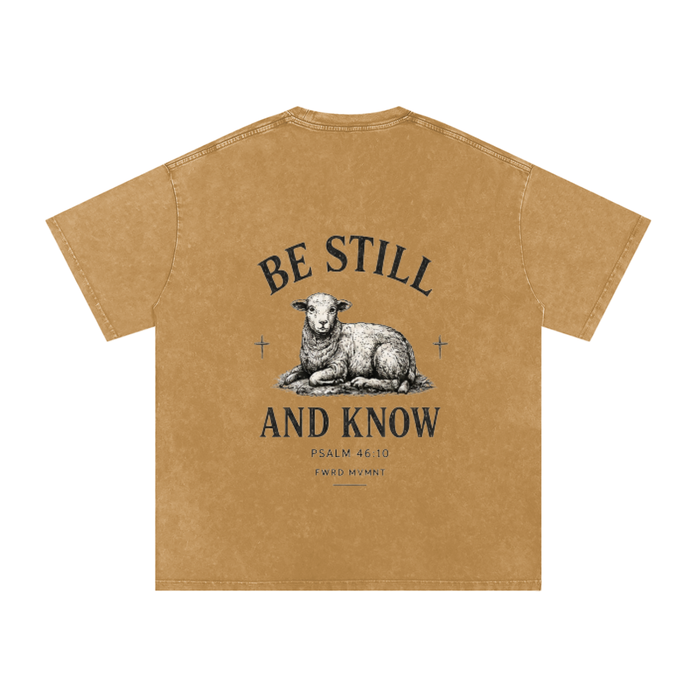 Psalm 46:10 Snow Washed Oversized Tee