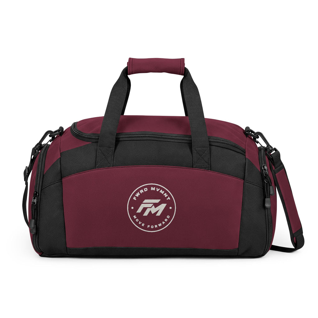 Black Performance Gym Bag — Durable Duffle with Logo Accent