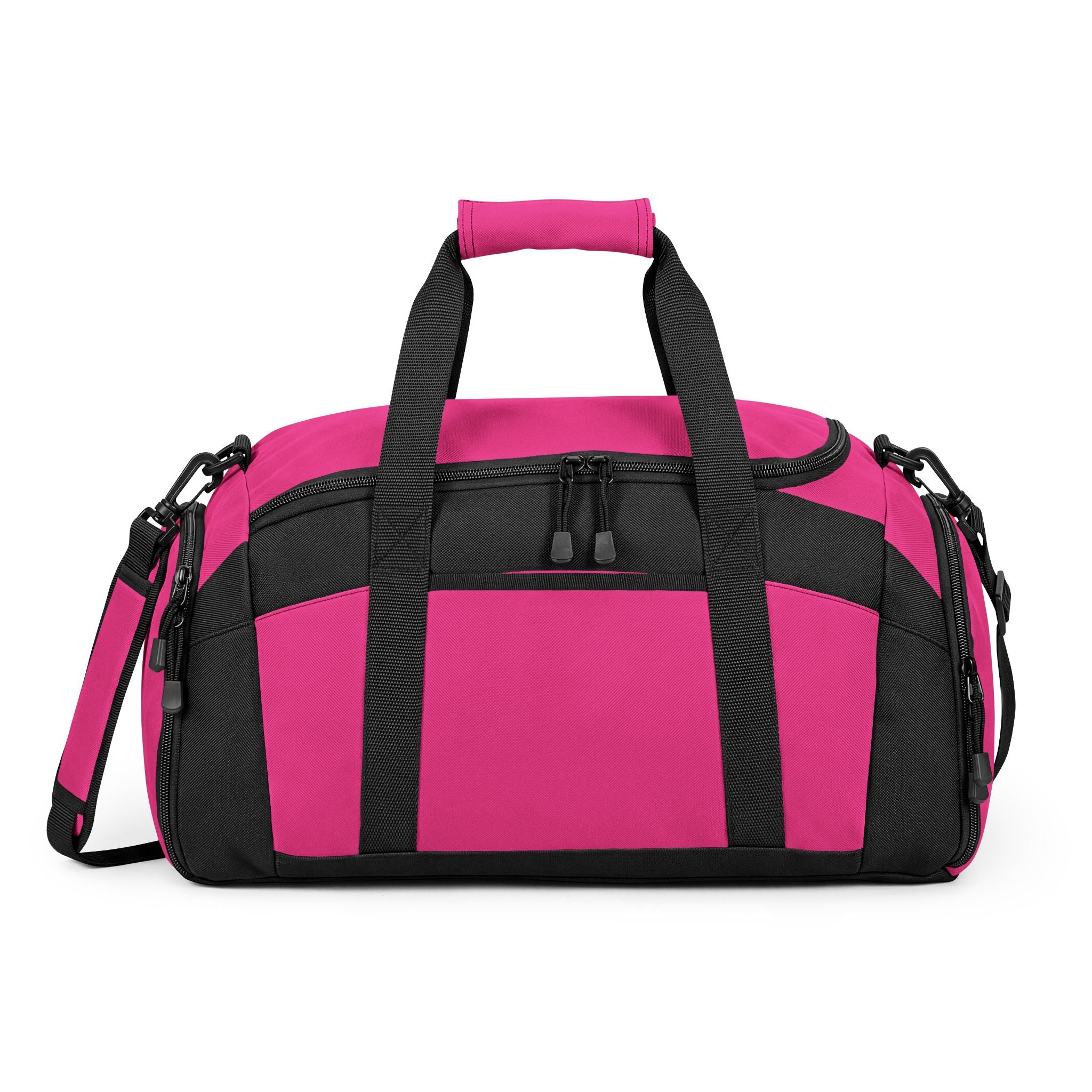 Black Performance Gym Bag — Durable Duffle with Logo Accent