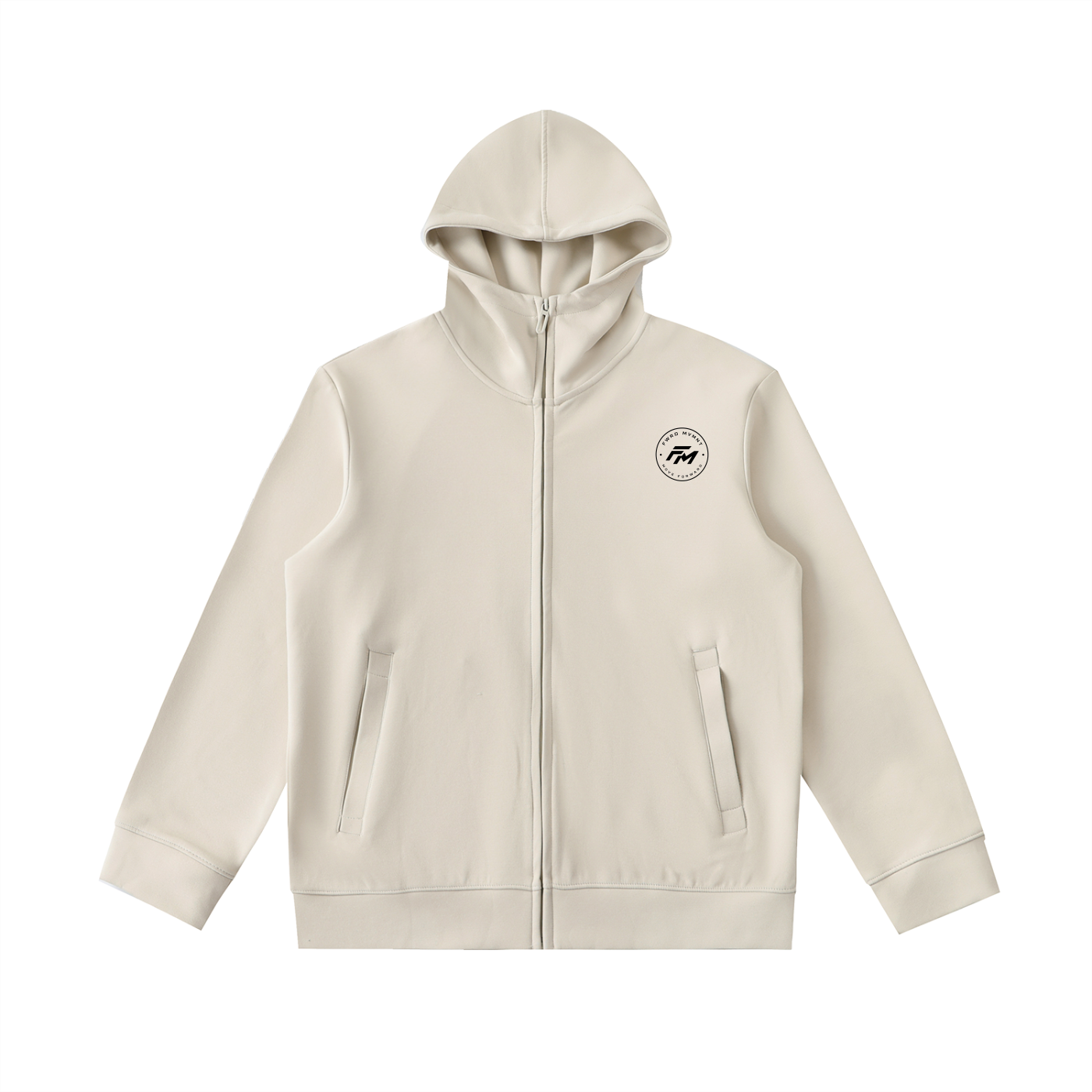 Essential Heavyweight High Neck  Zip-Up Hoodie