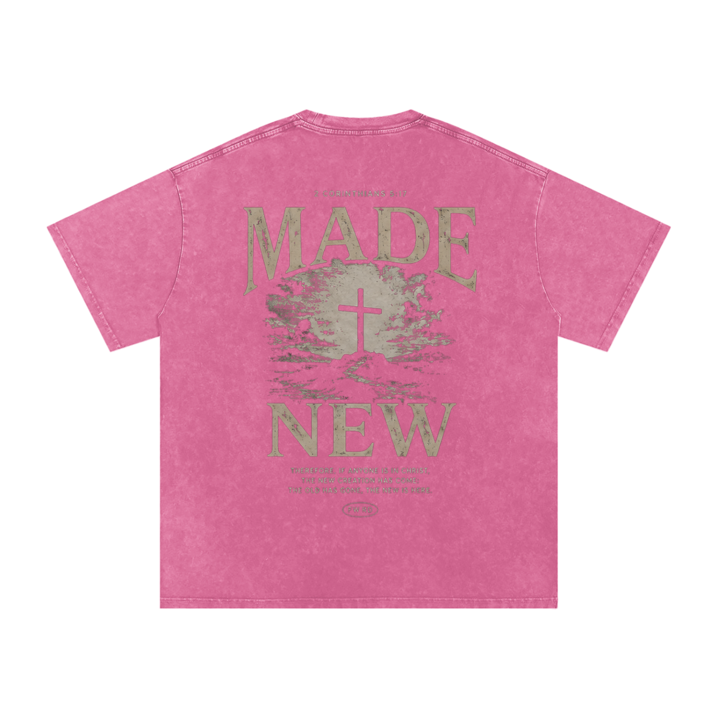 2 Corinthians 5:17 Snow Washed Oversized Tee