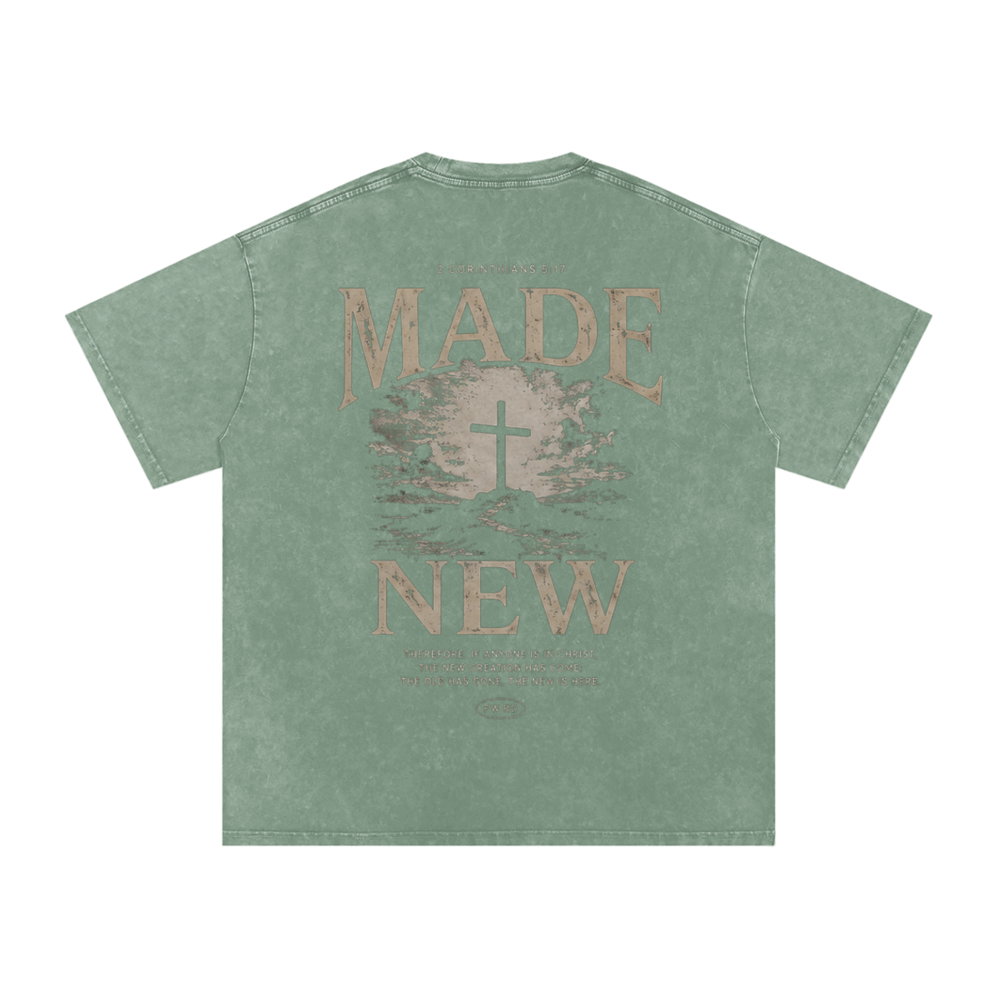 2 Corinthians 5:17 Snow Washed Oversized Tee