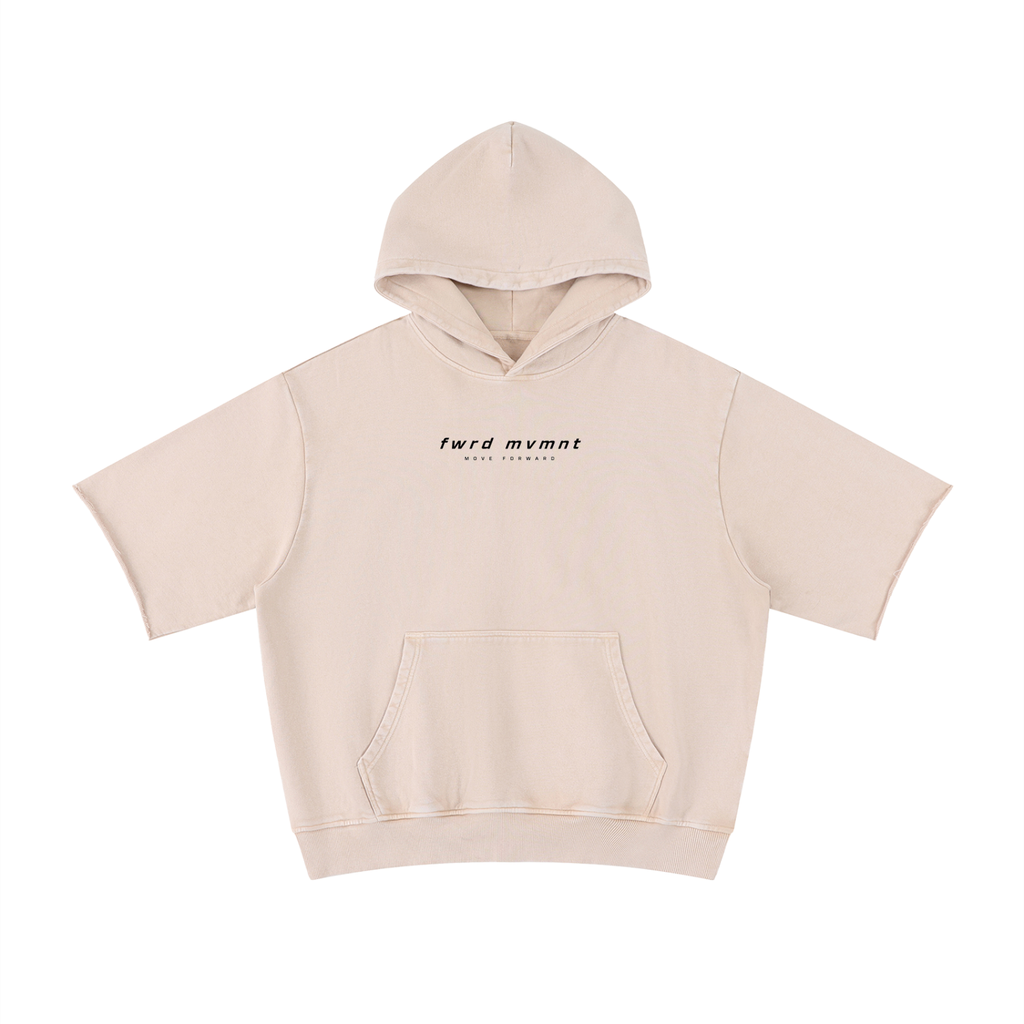 Unisex Mineral Wash Short Sleeve Hoodie