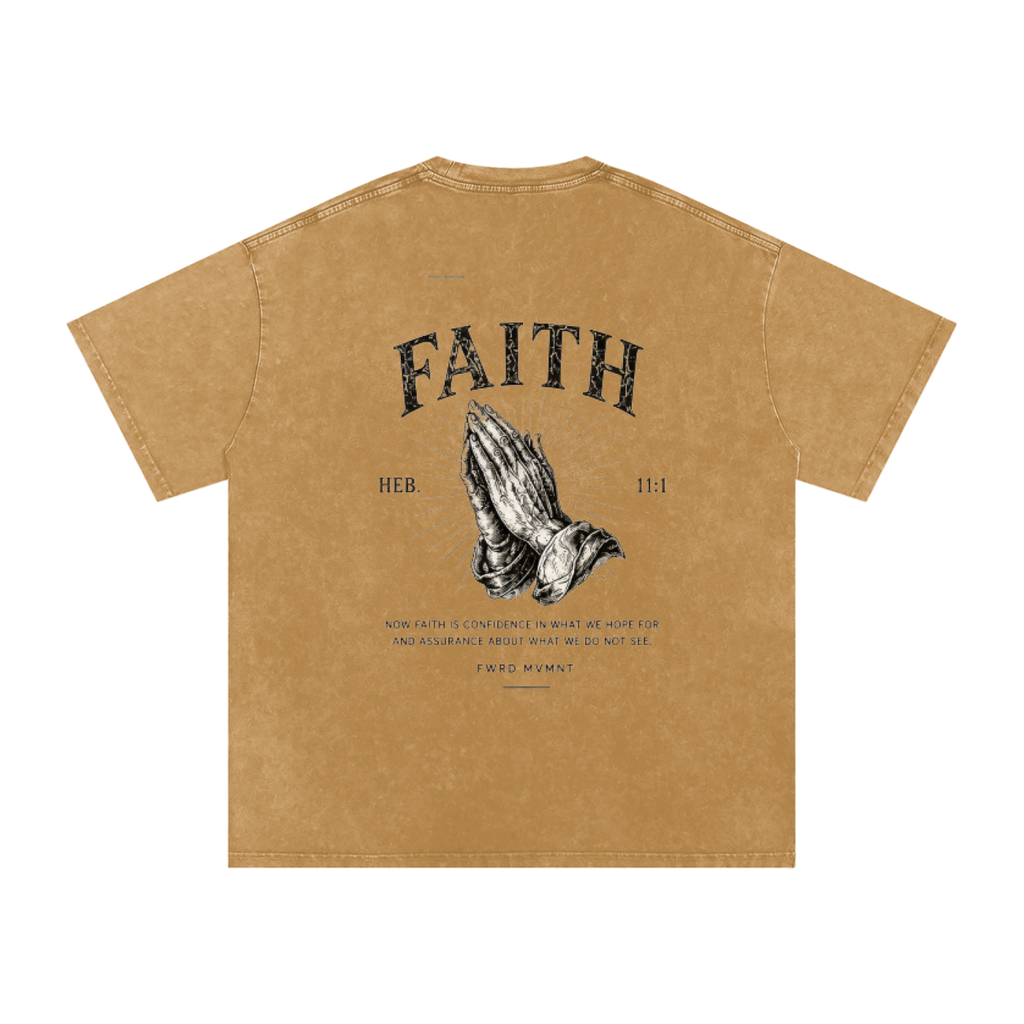 Hebrews 11:1 Snow Washed Oversized Tee