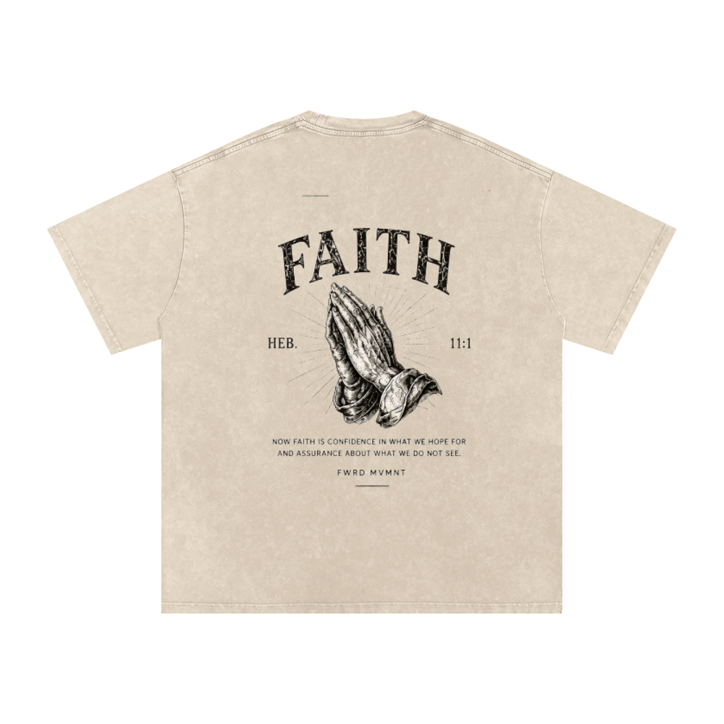 Hebrews 11:1 Snow Washed Oversized Tee