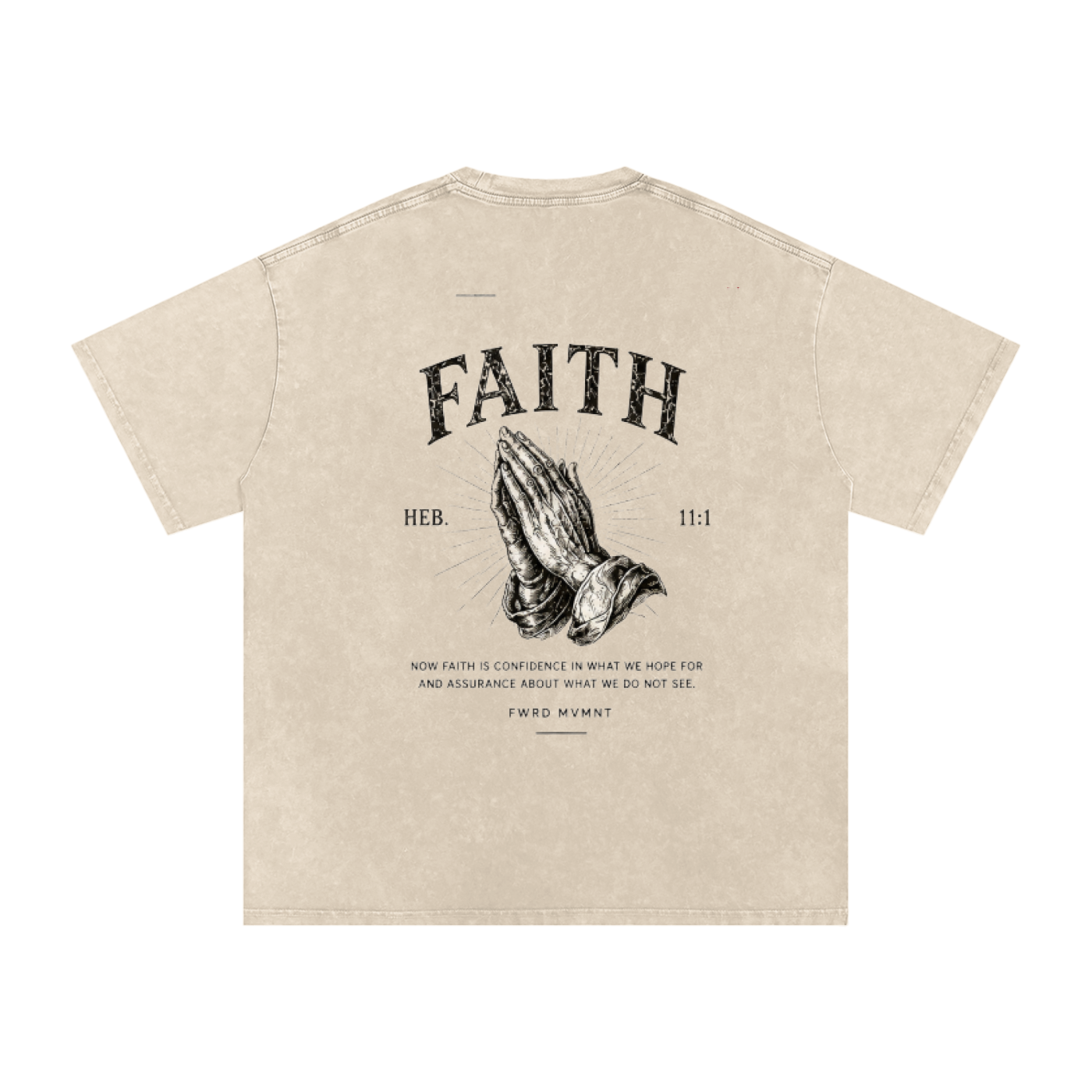 Hebrews 11:1 Snow Washed Oversized Tee