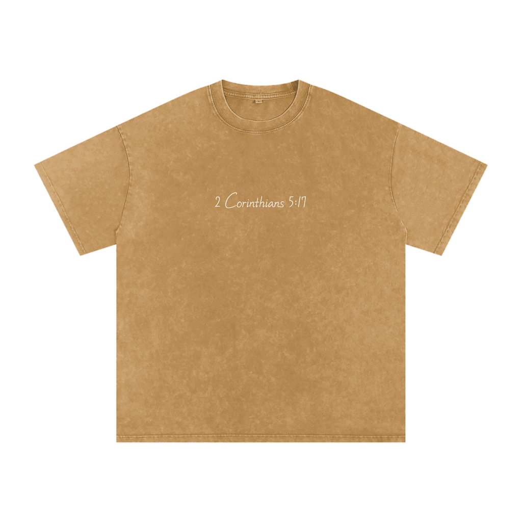 2 Corinthians 5:17 Snow Washed Oversized Tee