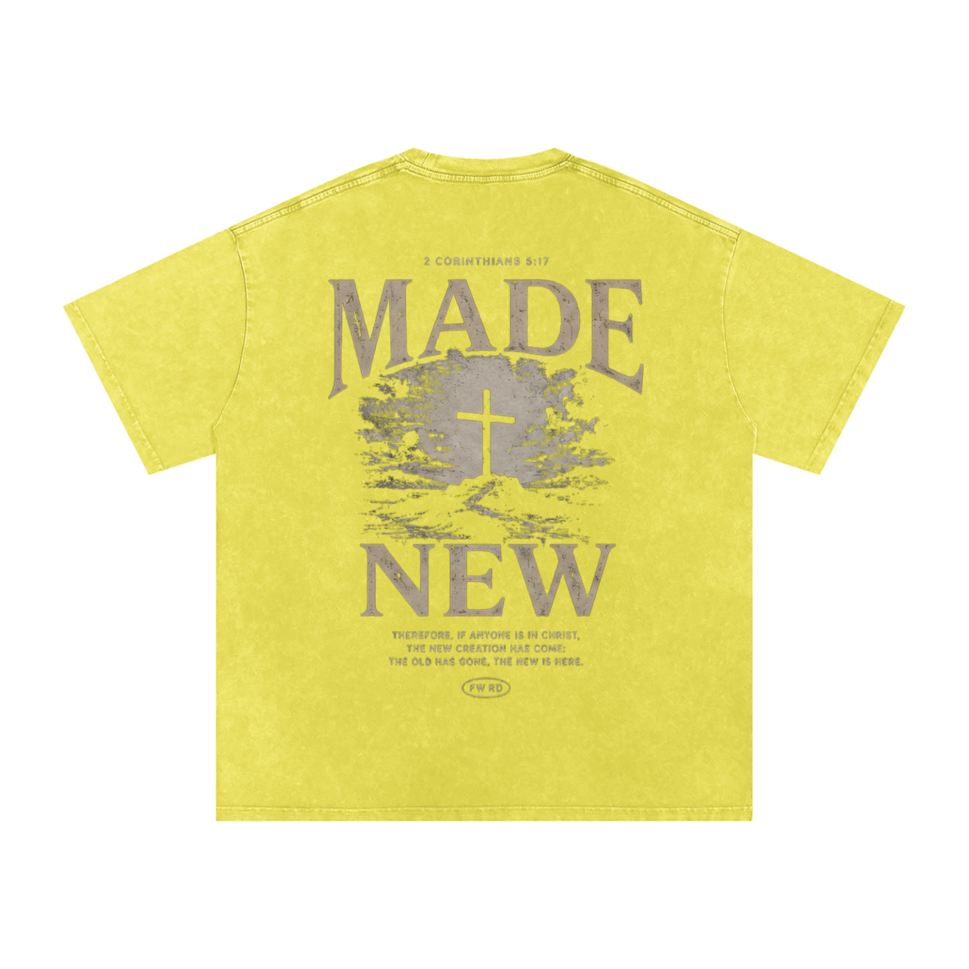 2 Corinthians 5:17 Snow Washed Oversized Tee
