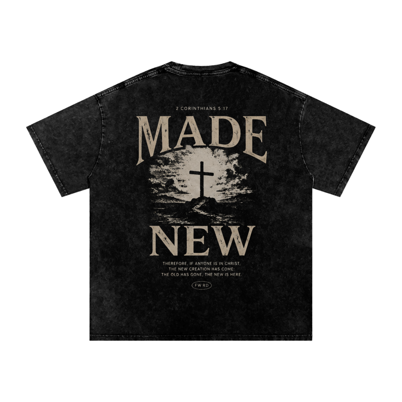 2 Corinthians 5:17 Snow Washed Oversized Tee