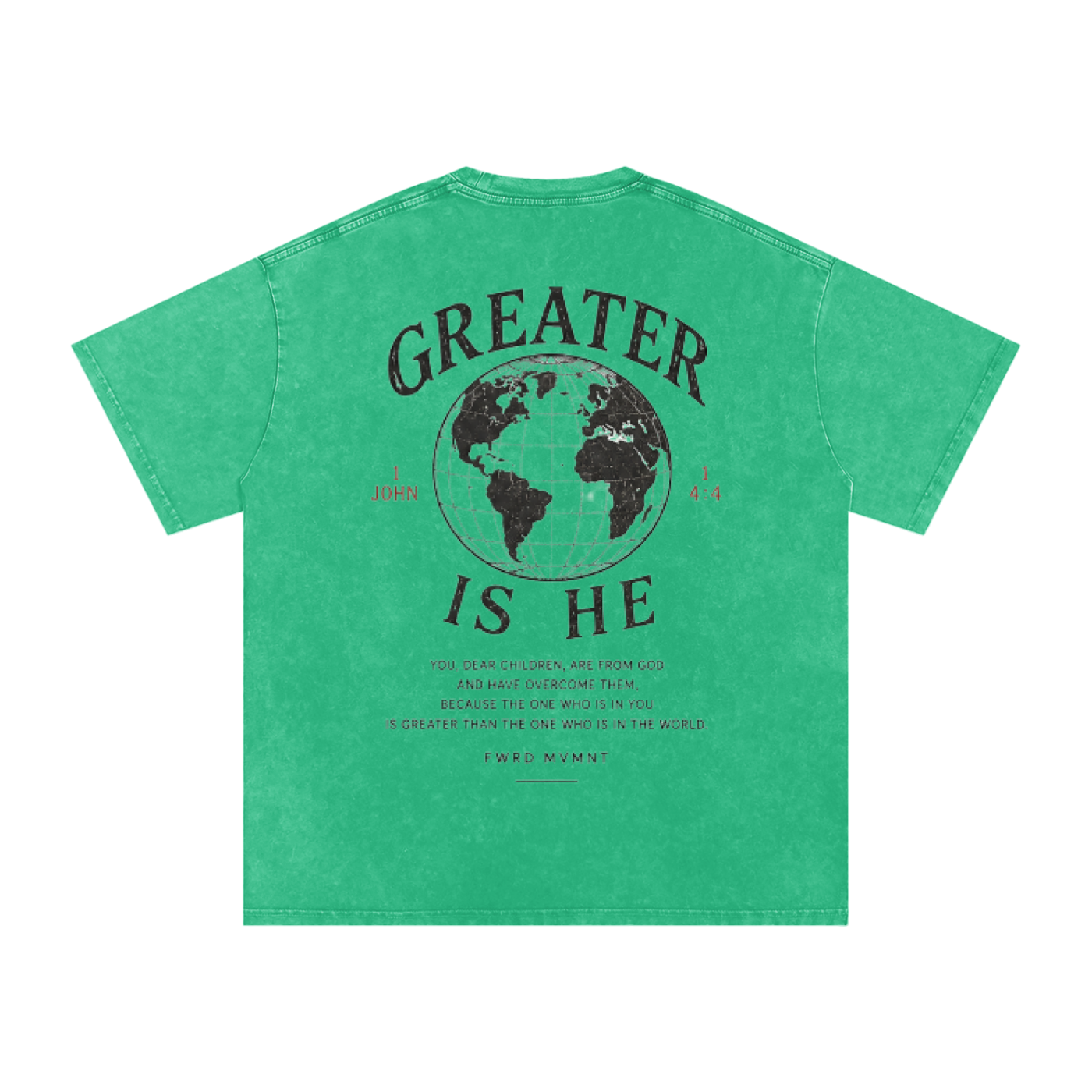 1 John 4:4 Snow Washed Oversized Tee