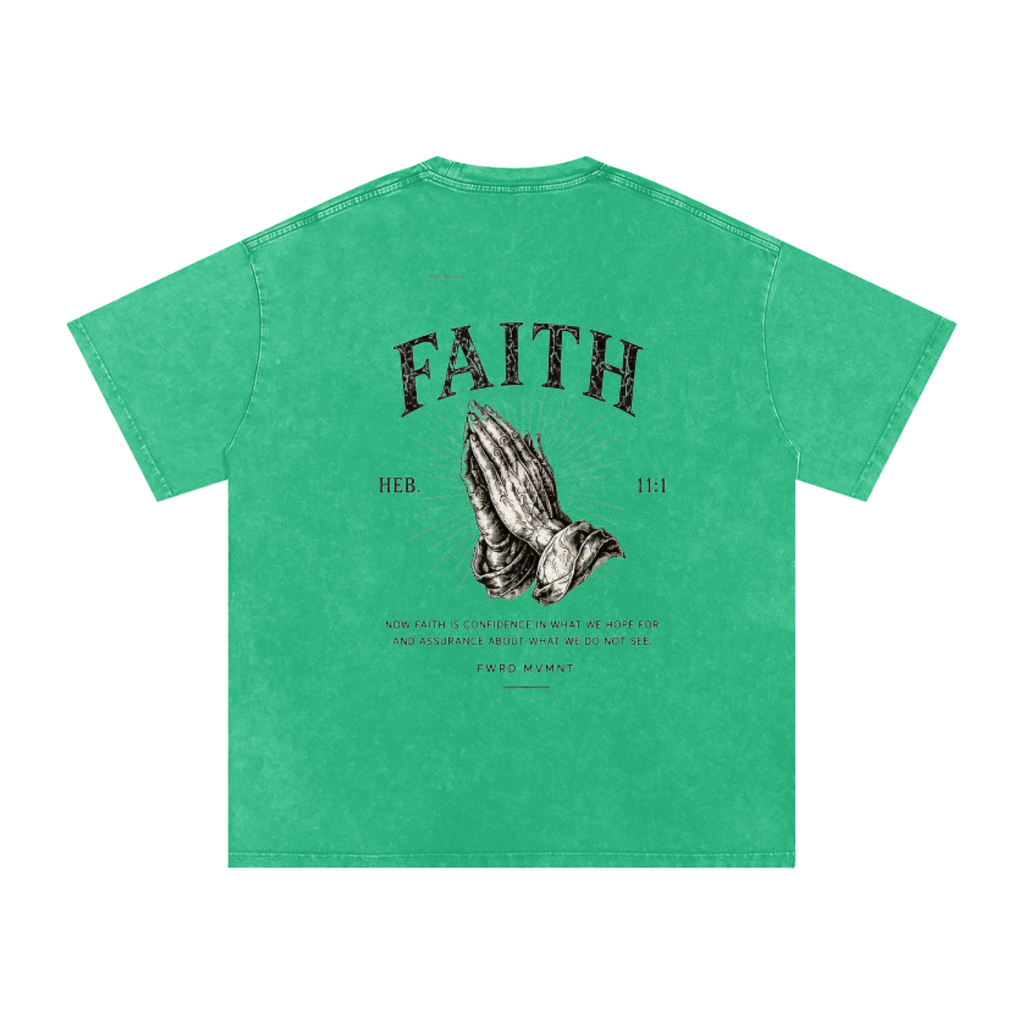 Hebrews 11:1 Snow Washed Oversized Tee
