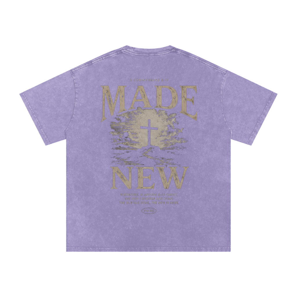 2 Corinthians 5:17 Snow Washed Oversized Tee