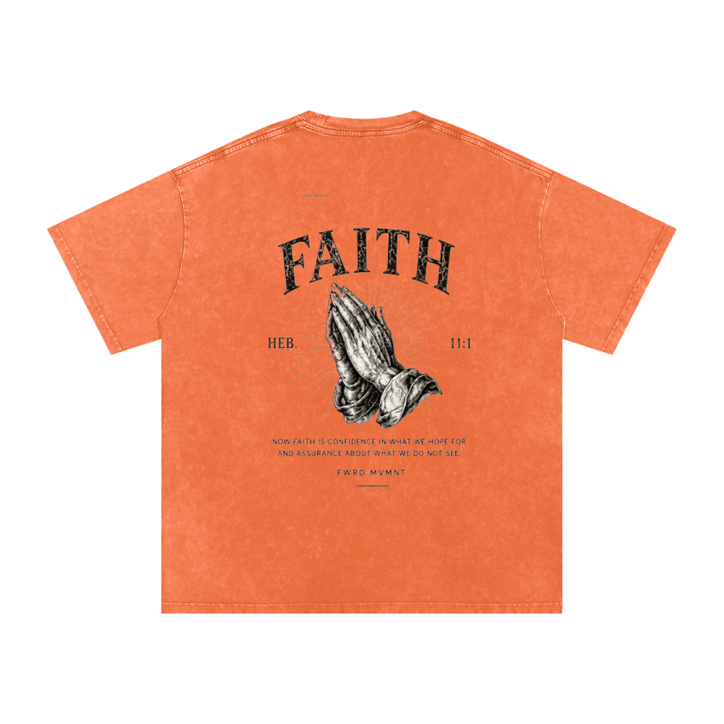 Hebrews 11:1 Snow Washed Oversized Tee