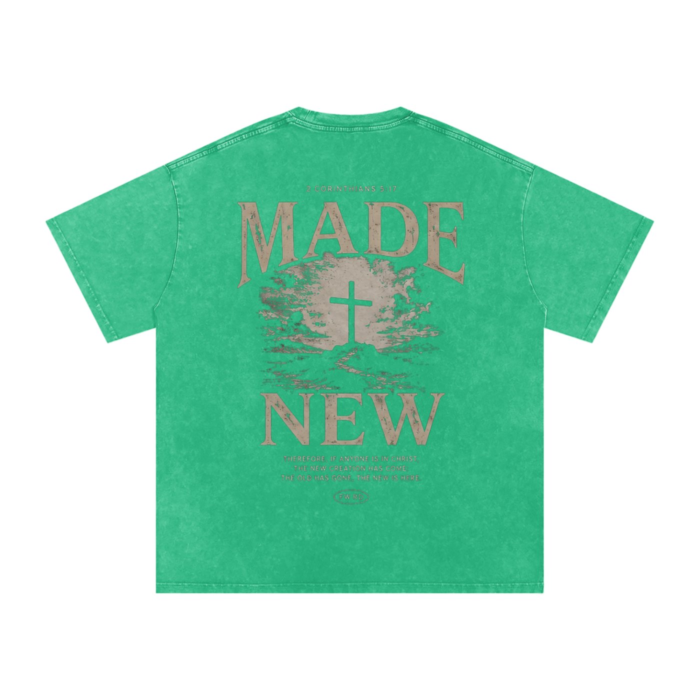 2 Corinthians 5:17 Snow Washed Oversized Tee