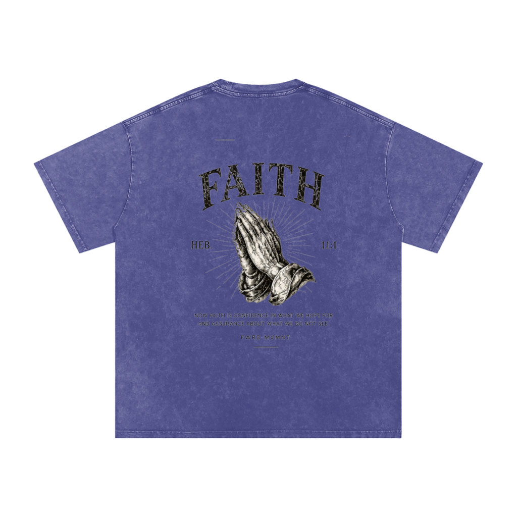 Hebrews 11:1 Snow Washed Oversized Tee