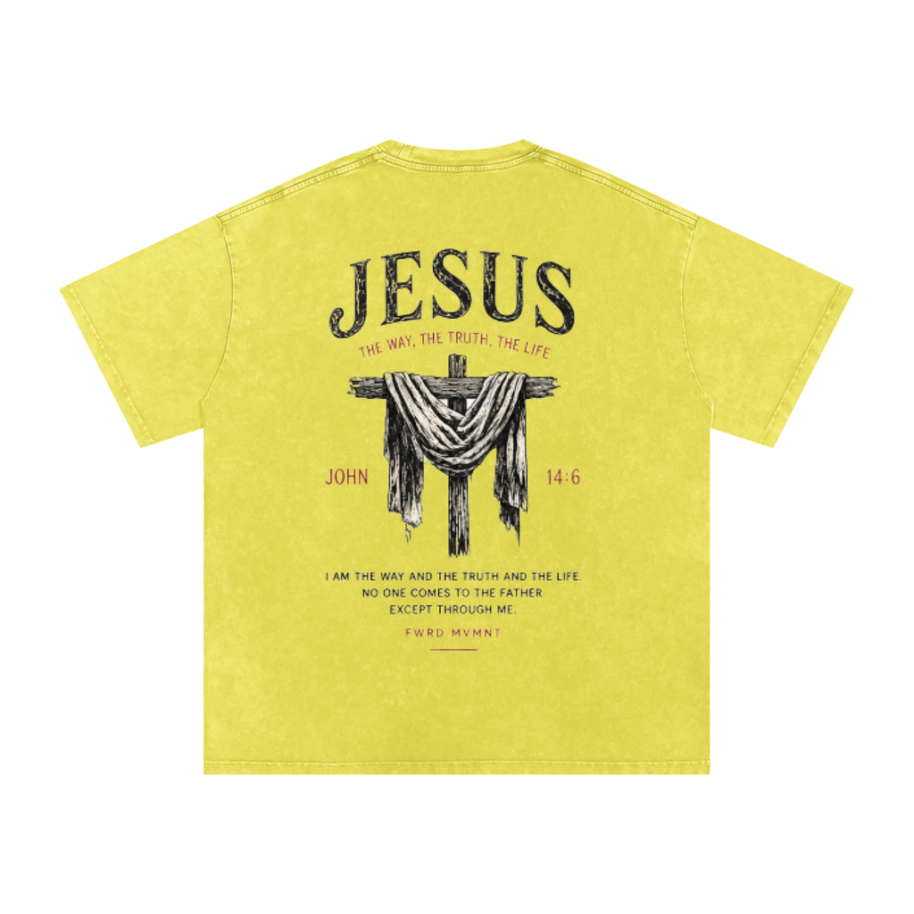 John 14:6 Snow Washed Oversized Tee