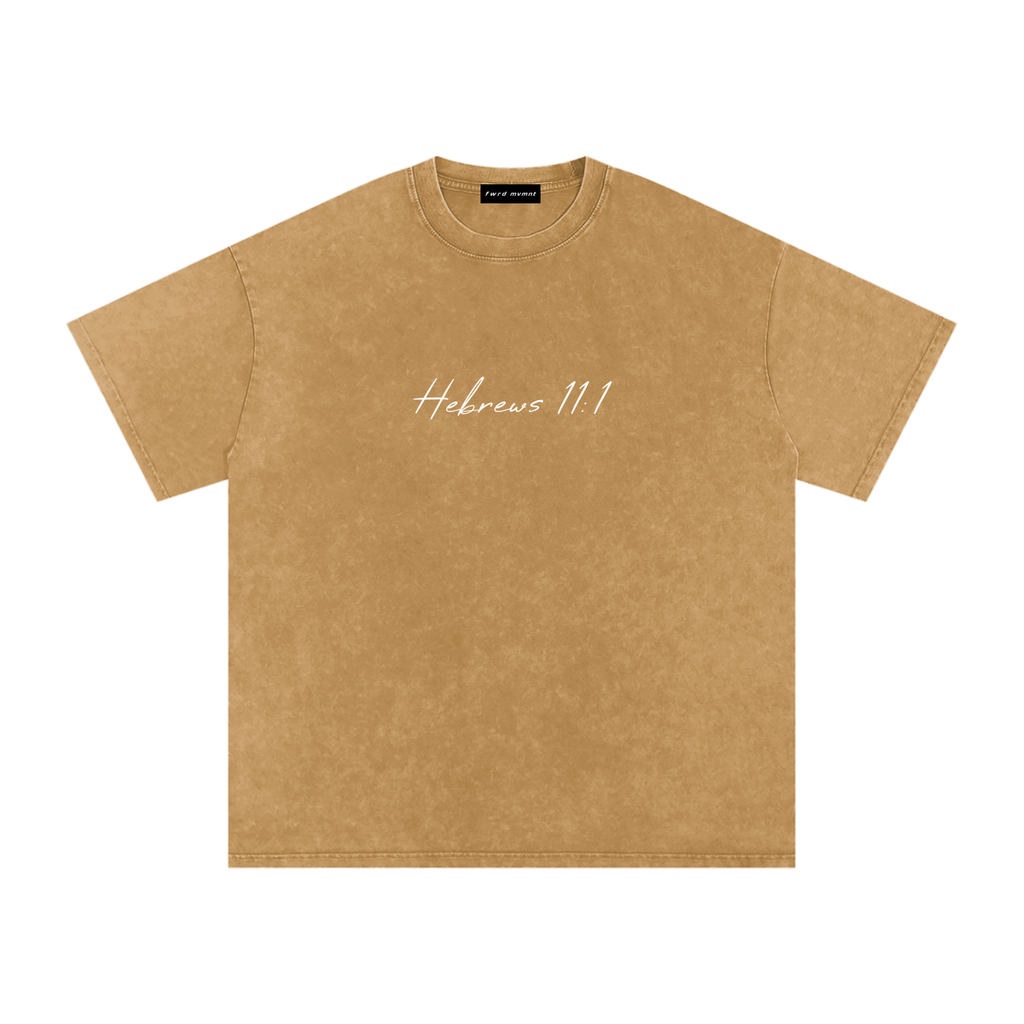 Hebrews 11:1 Snow Washed Oversized Tee
