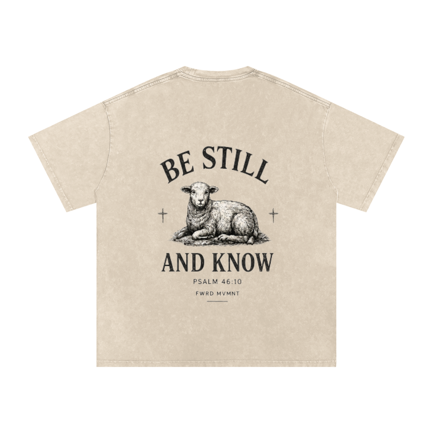 Psalm 46:10 Snow Washed Oversized Tee