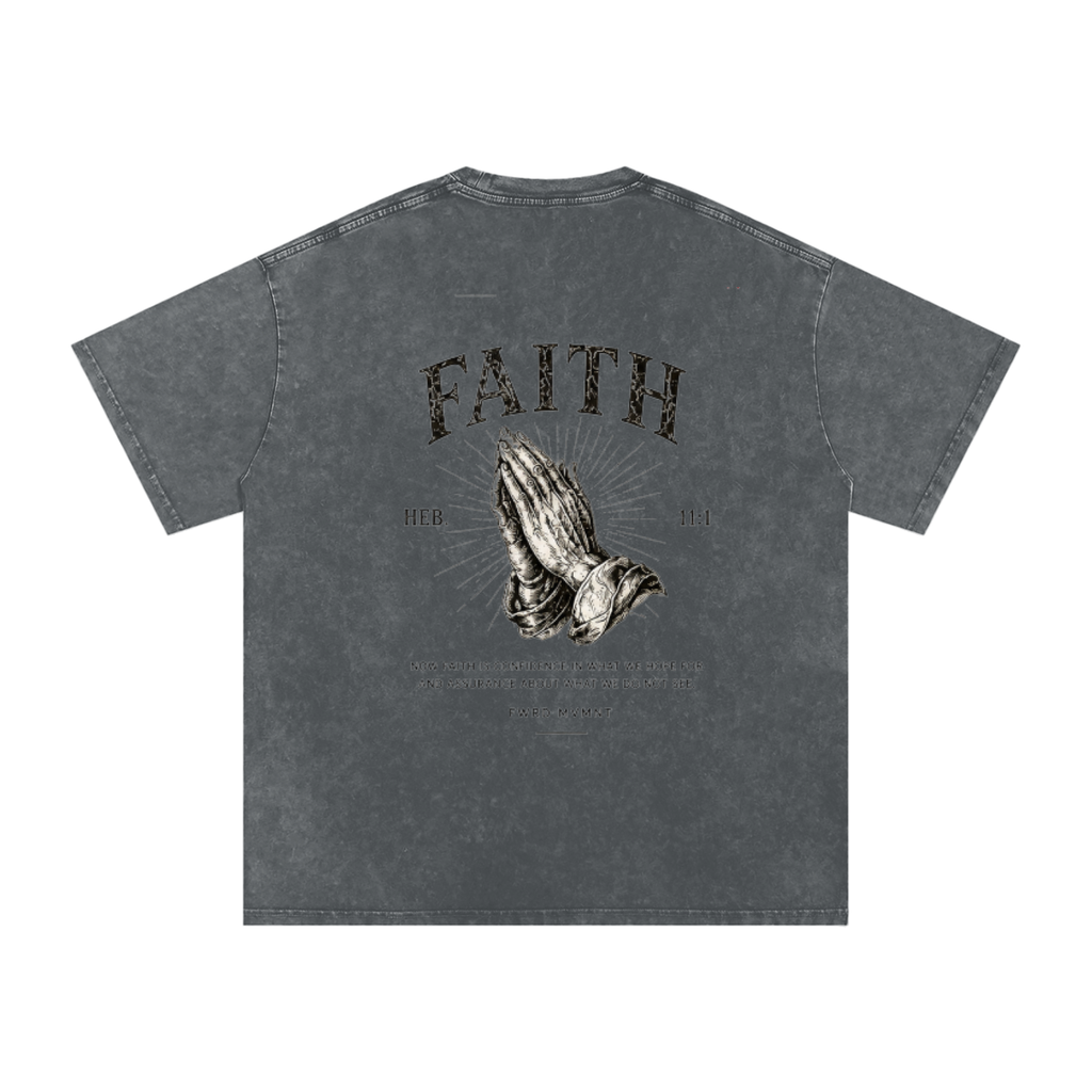 Hebrews 11:1 Snow Washed Oversized Tee
