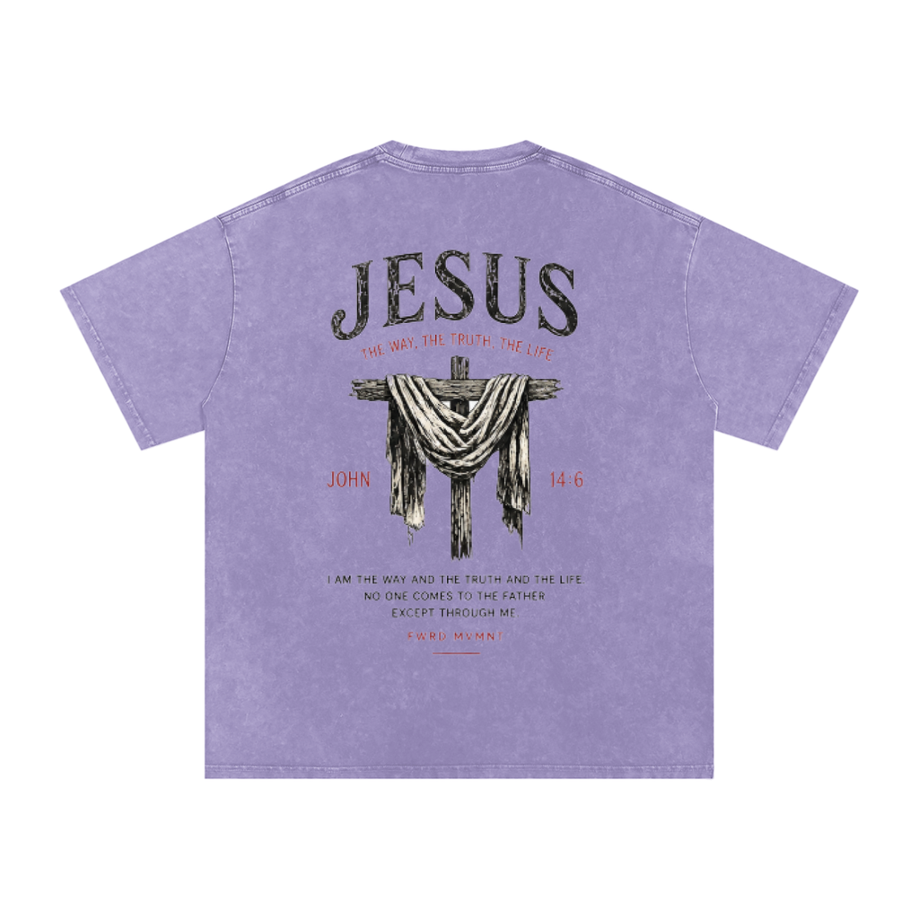 John 14:6 Snow Washed Oversized Tee