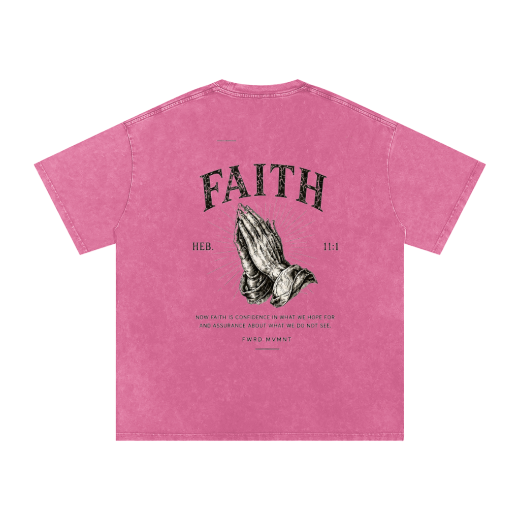 Hebrews 11:1 Snow Washed Oversized Tee