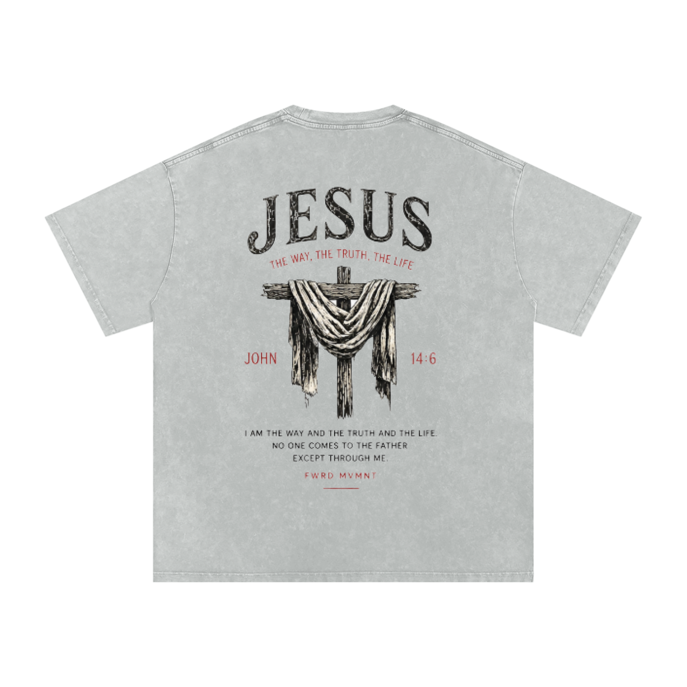 John 14:6 Snow Washed Oversized Tee