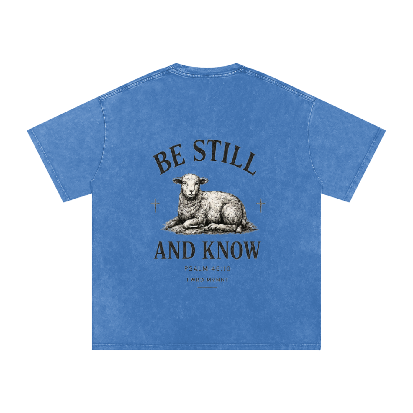 Psalm 46:10 Snow Washed Oversized Tee