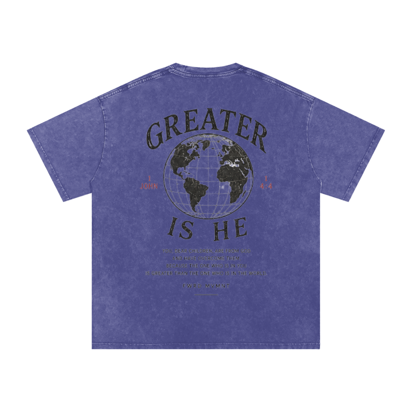 1 John 4:4 Snow Washed Oversized Tee