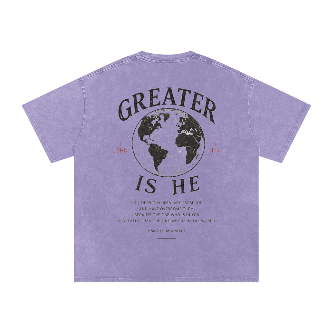 1 John 4:4 Snow Washed Oversized Tee