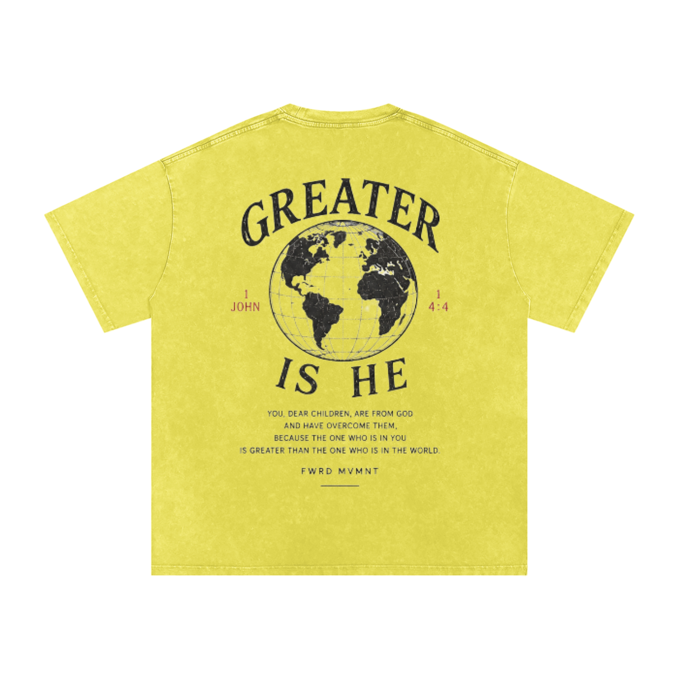 1 John 4:4 Snow Washed Oversized Tee