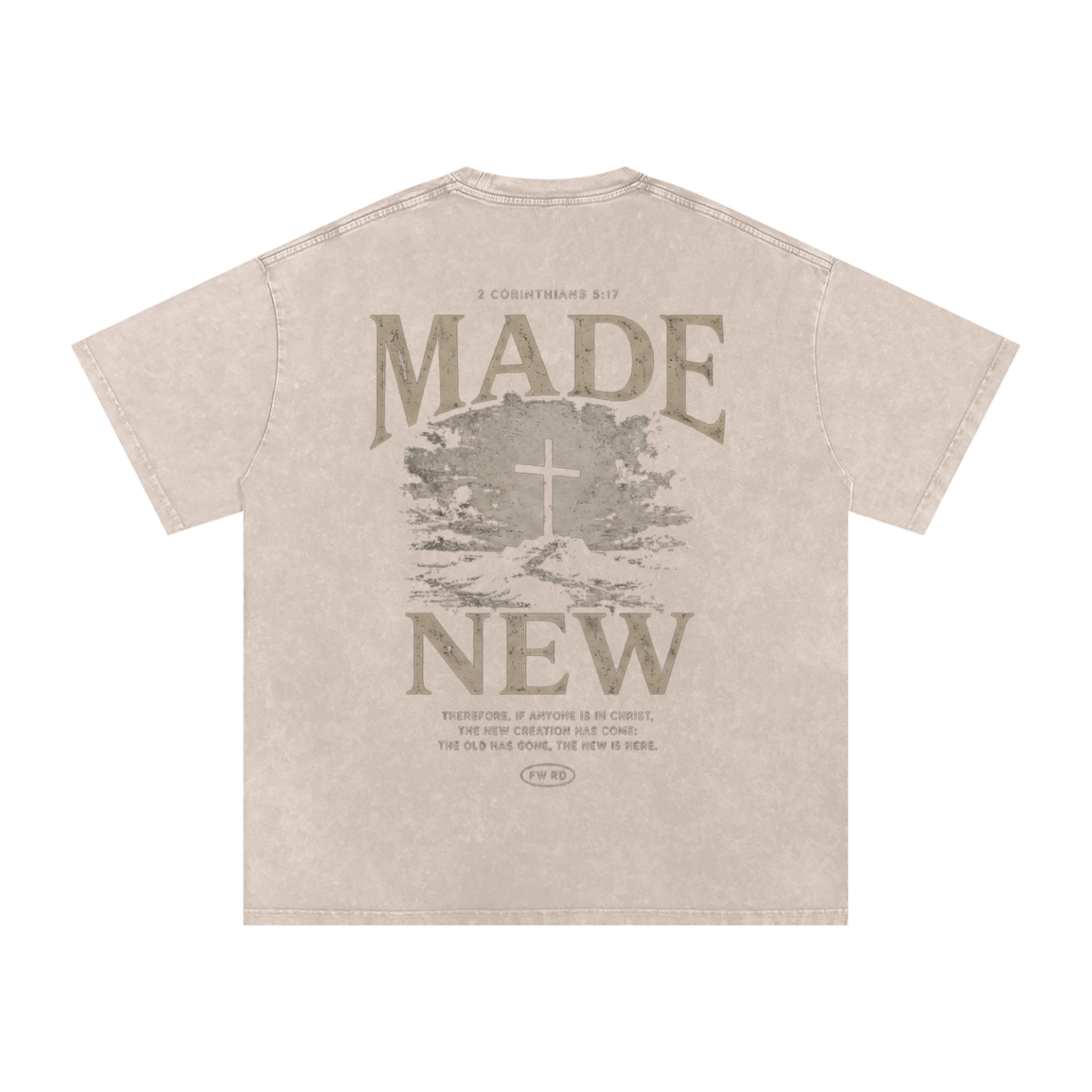 2 Corinthians 5:17 - Snow Washed Oversized Cotton T-Shirt