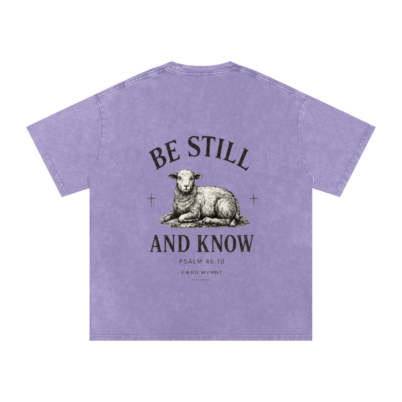 Psalm 46:10 Snow Washed Oversized Tee