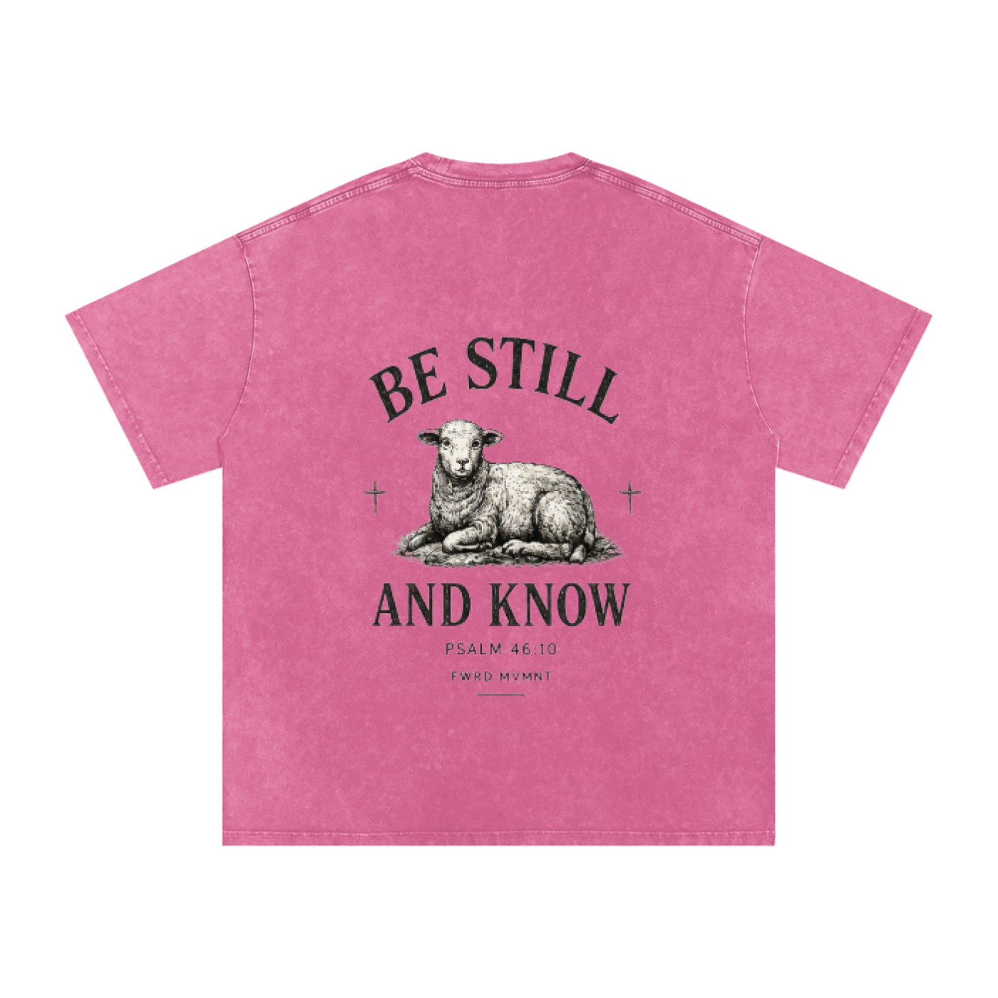 Psalm 46:10 Snow Washed Oversized Tee