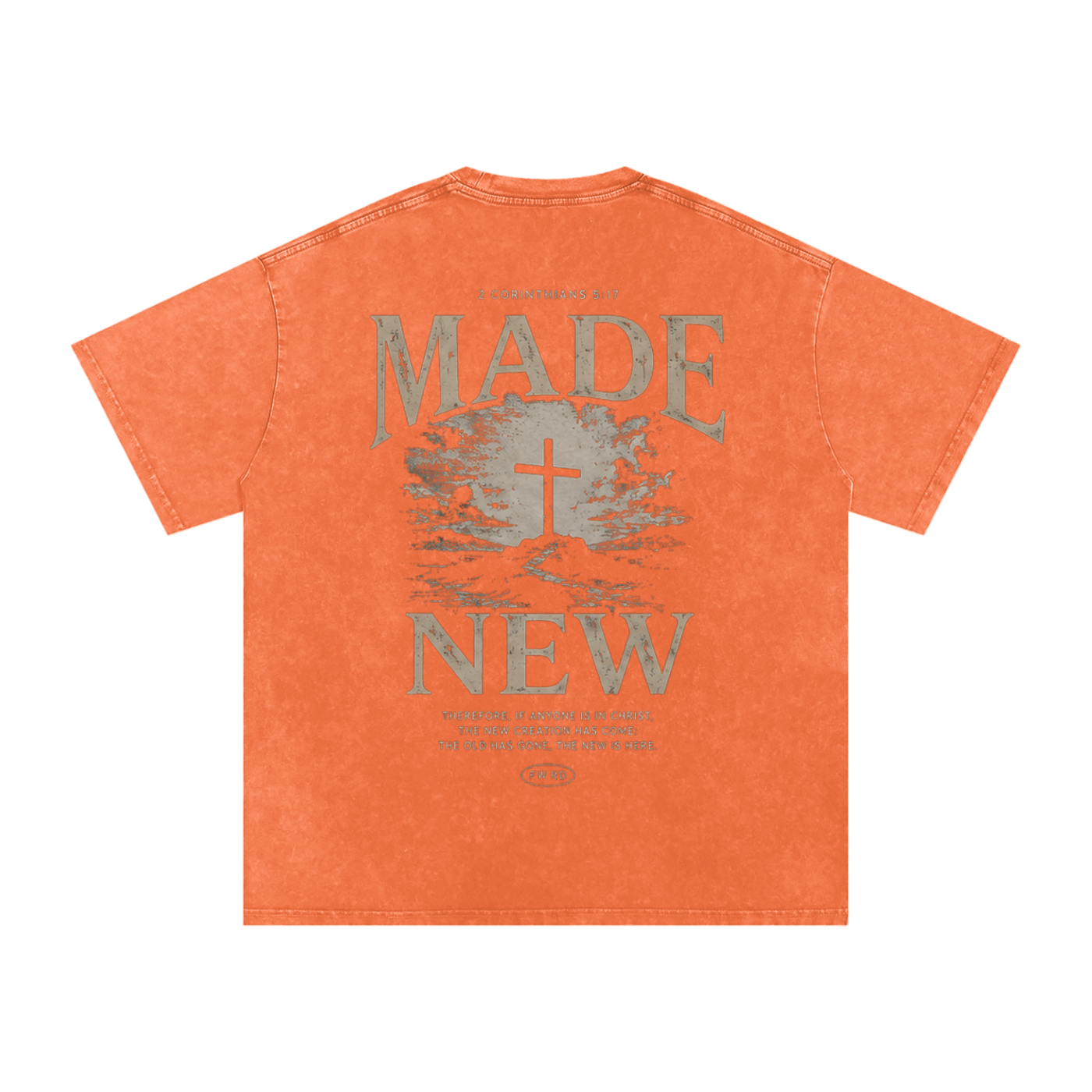 2 Corinthians 5:17 Snow Washed Oversized Tee