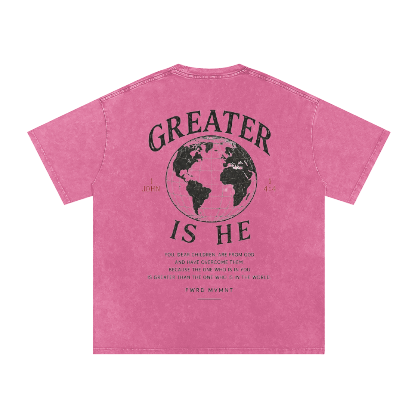 1 John 4:4 Snow Washed Oversized Tee