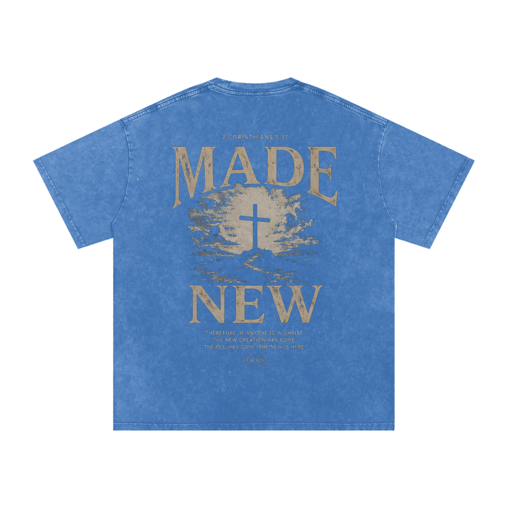 2 Corinthians 5:17 Snow Washed Oversized Tee